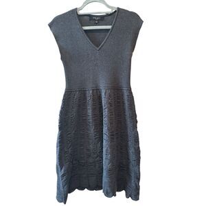 Nine West Dark Grey Sleeveless A-Line Dress